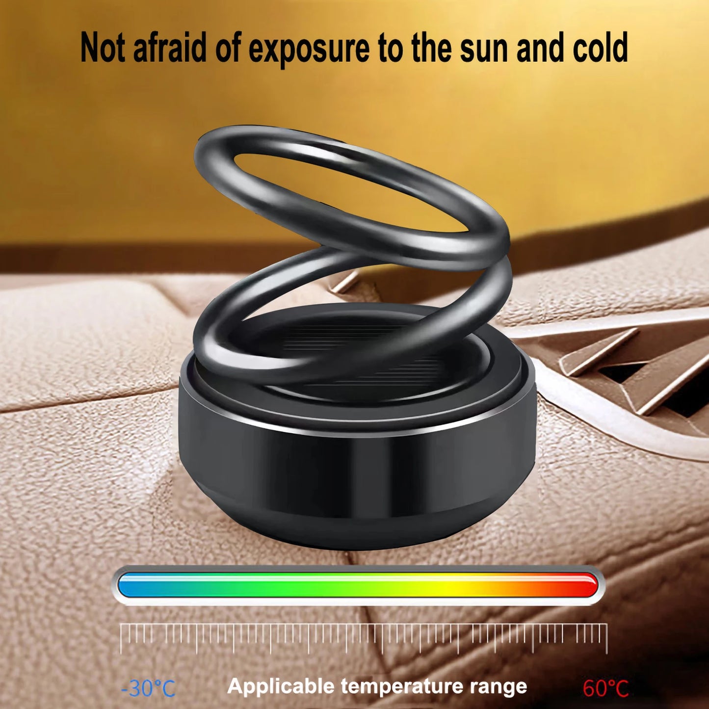 Solar Car Aromatherapy Double Ring Levitation Automatic Rotation Fragrance