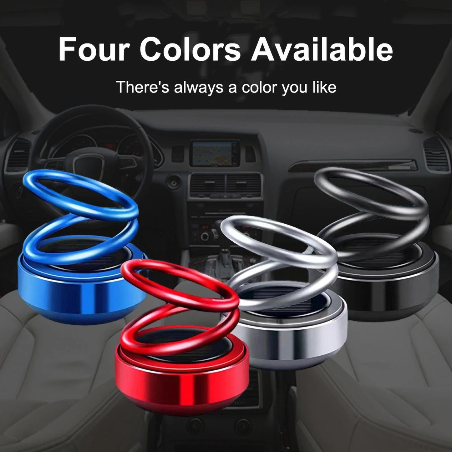 Solar Car Aromatherapy Double Ring Levitation Automatic Rotation Fragrance