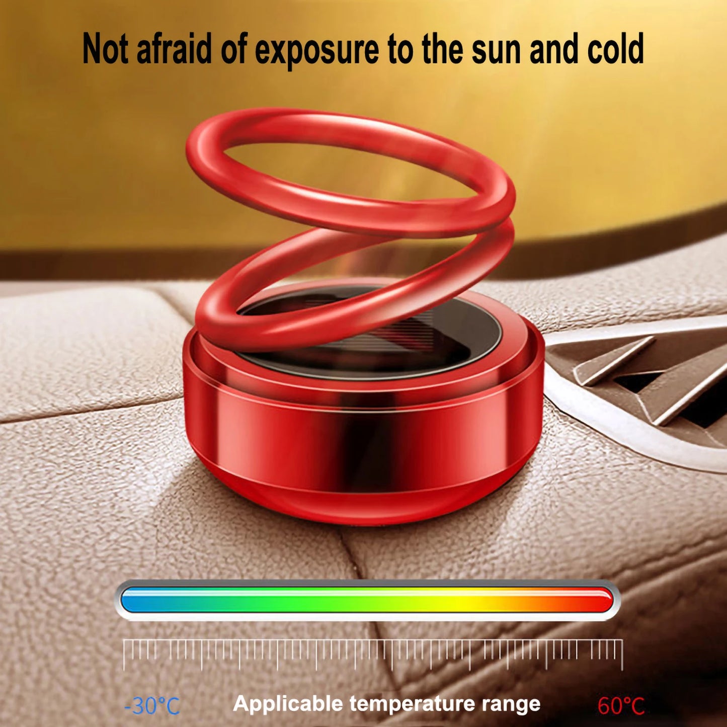 Solar Car Aromatherapy Double Ring Levitation Automatic Rotation Fragrance