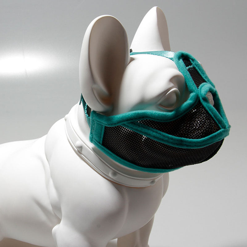 Short Snout Dog Muzzles Adjustable Soft Breathable Mesh