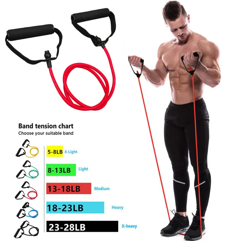 5 Levels Resistance Bands Fitness Yoga Pull Rope Rubber Expander