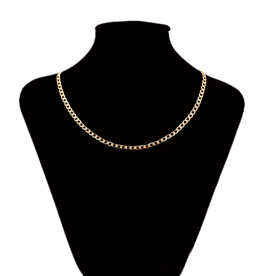 XP Jewelry ( 50 cm * 4 mm) Gold Color Figaro NK 1:1 Necklaces for Men Women