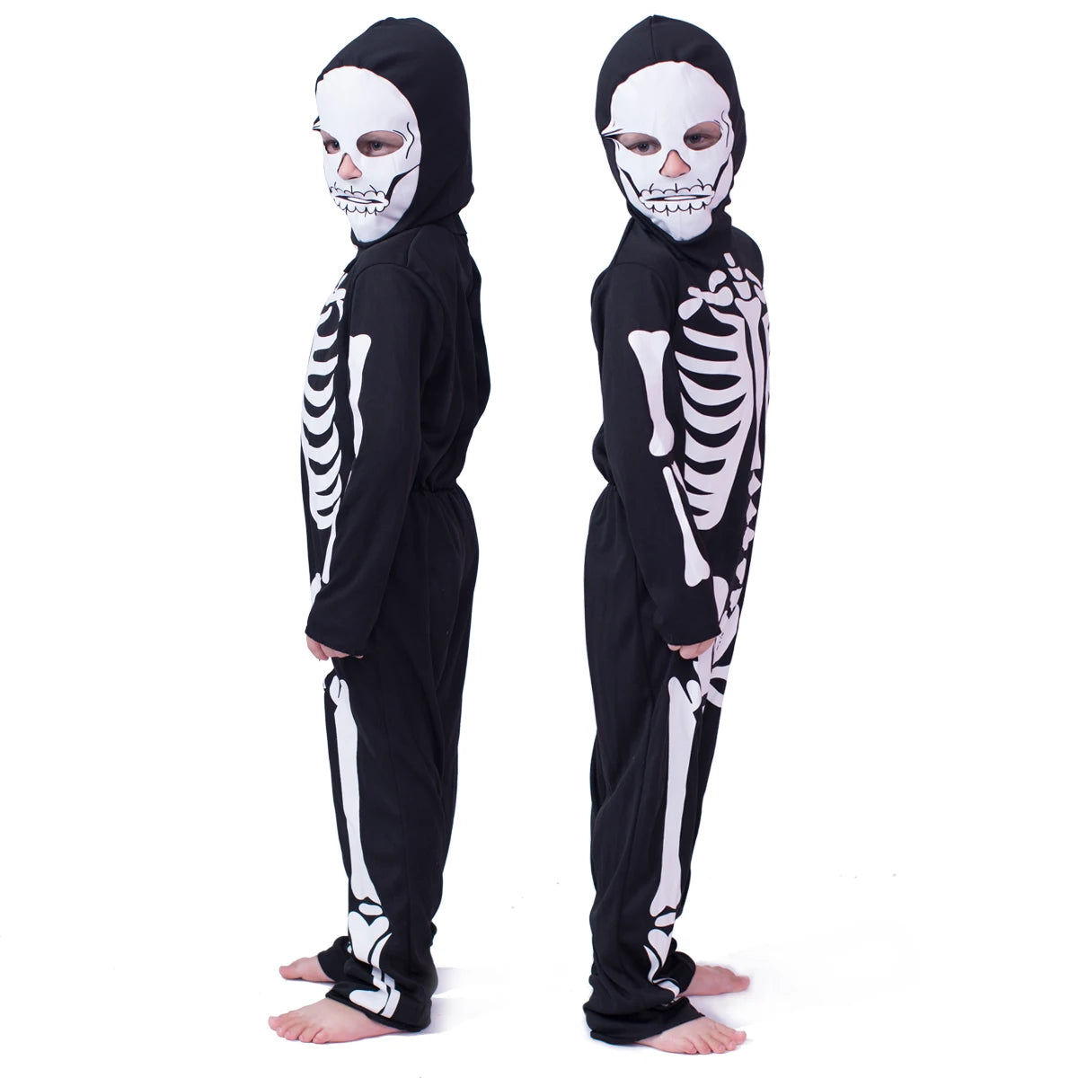 Halloween Skeleton Costume Kids Skull Bones Jumpsuit