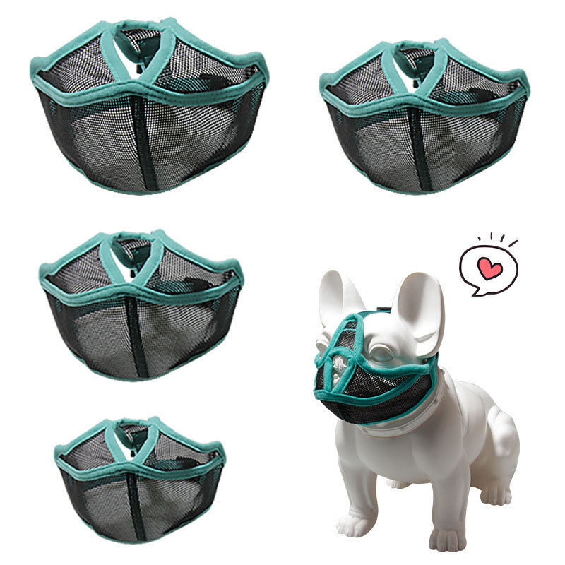 Short Snout Dog Muzzles Adjustable Soft Breathable Mesh