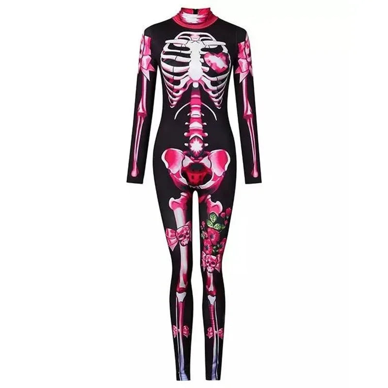 Rose Skeleton Adult Kids Scary Costume Halloween Dress