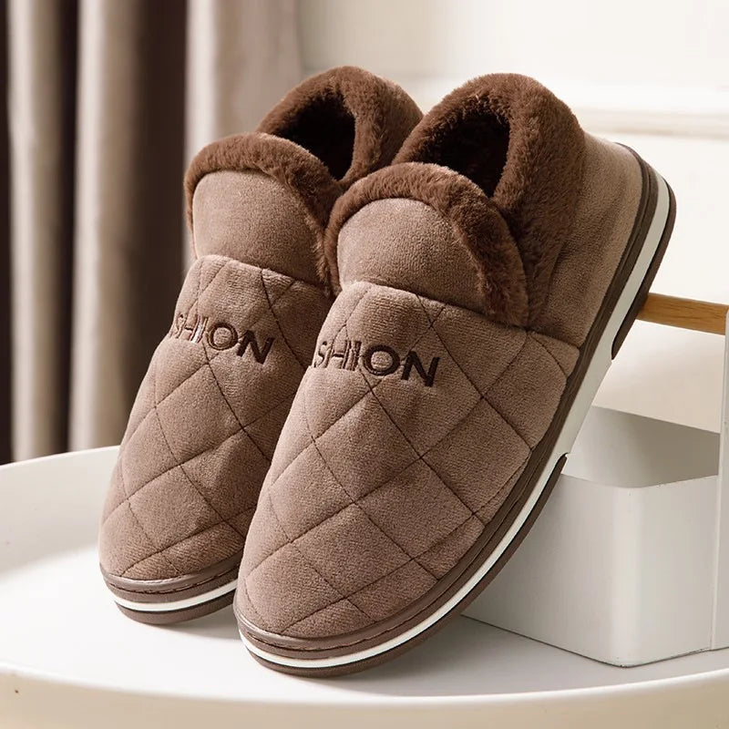 Big Size 47 48 49 50 Men Winter Warm Slippers Waterproof Large Size