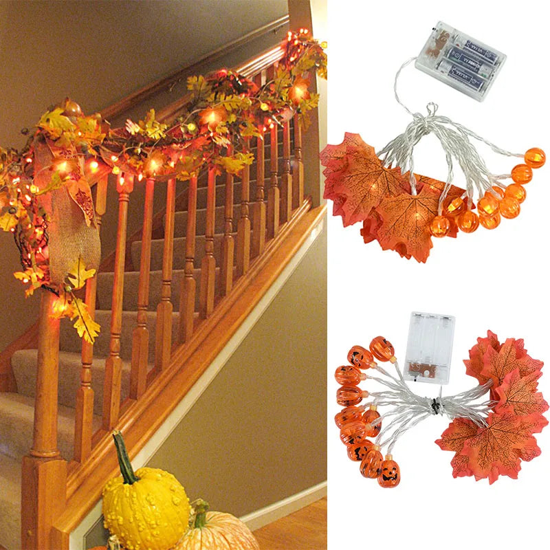 3M 20LED Pumpkin Maple Leaves Light String