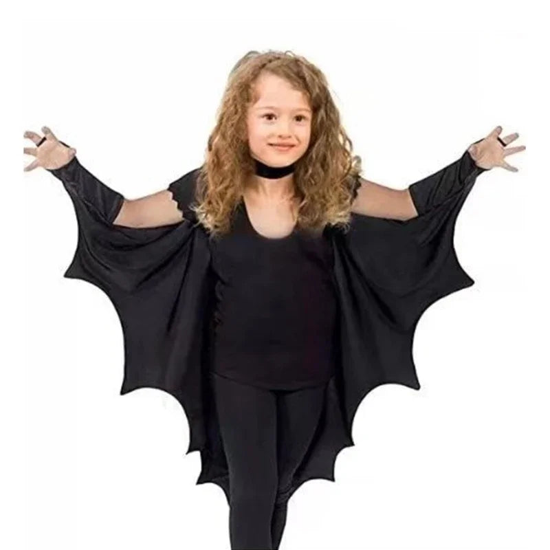 Kids Boys Girls Halloween Bat Costume Black Cape