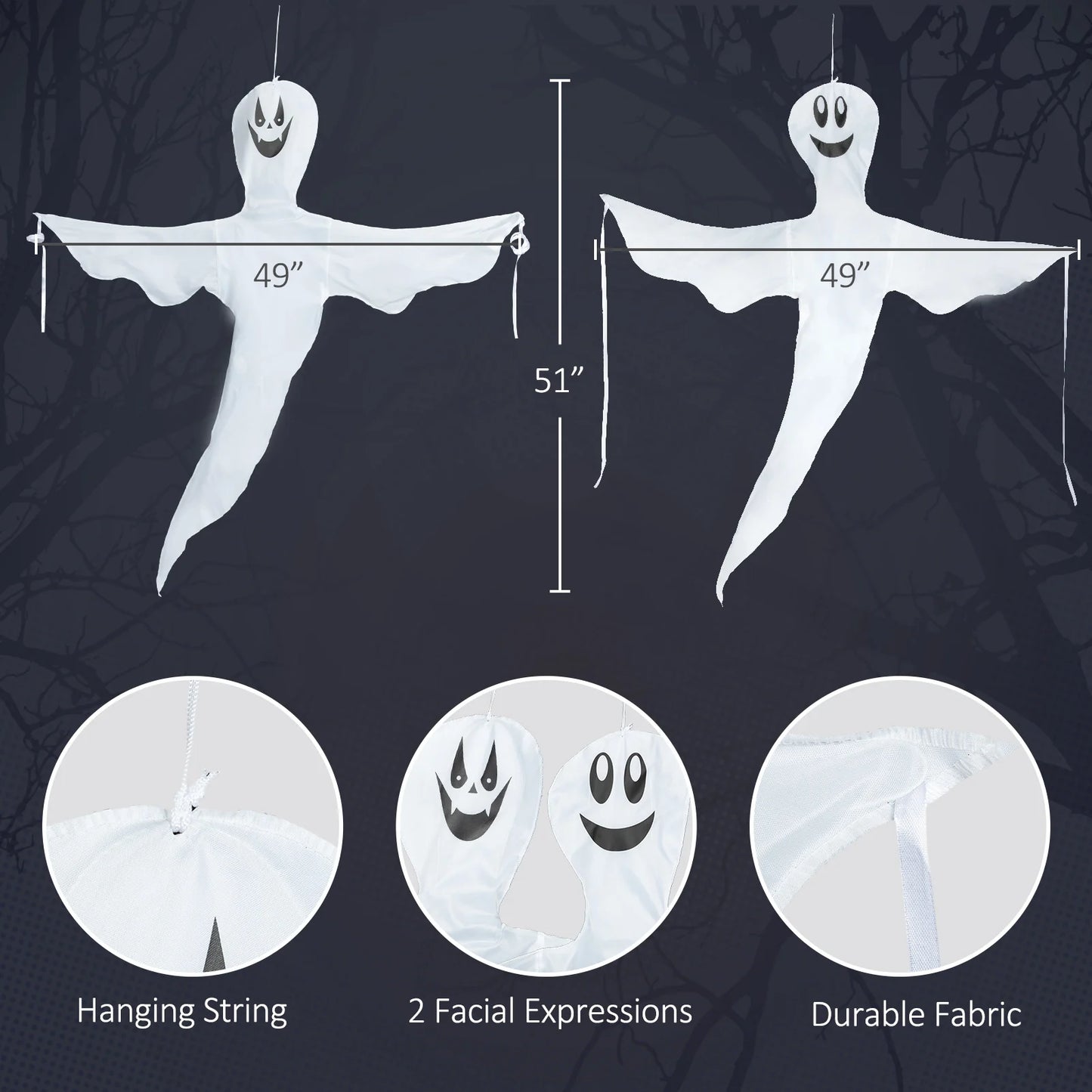 Halloween Tree Wrap Ghost Decoration