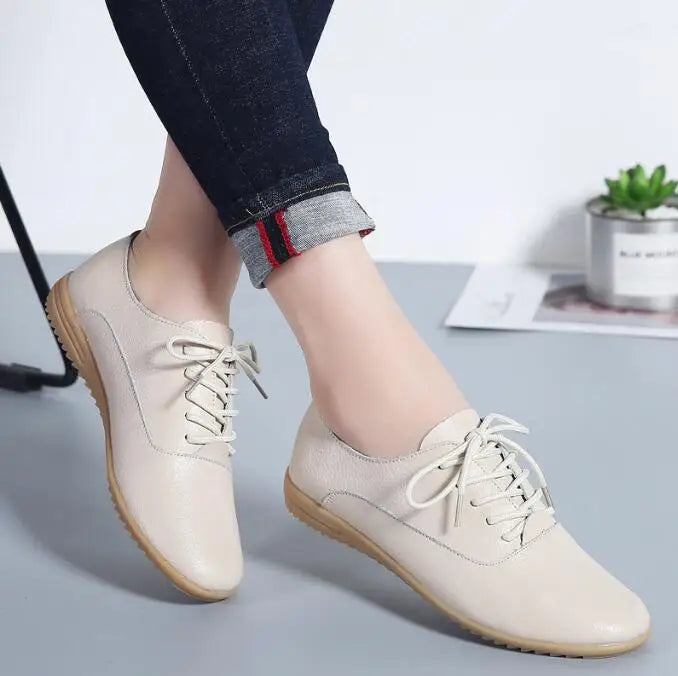 Genuine Leather 2024 Summer Loafers Women Casual Shoes