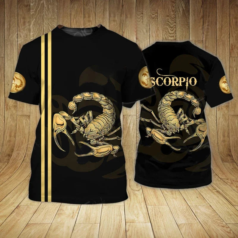 Animal Men's T Shirt Summer Short Sleeve Scorpion 3D Print Funny T-Shirts