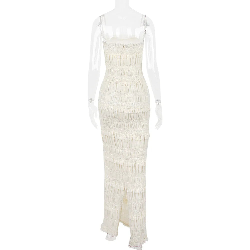 Suninheart  Summer Maxi Spaghettt Strap Wed Bride Dress