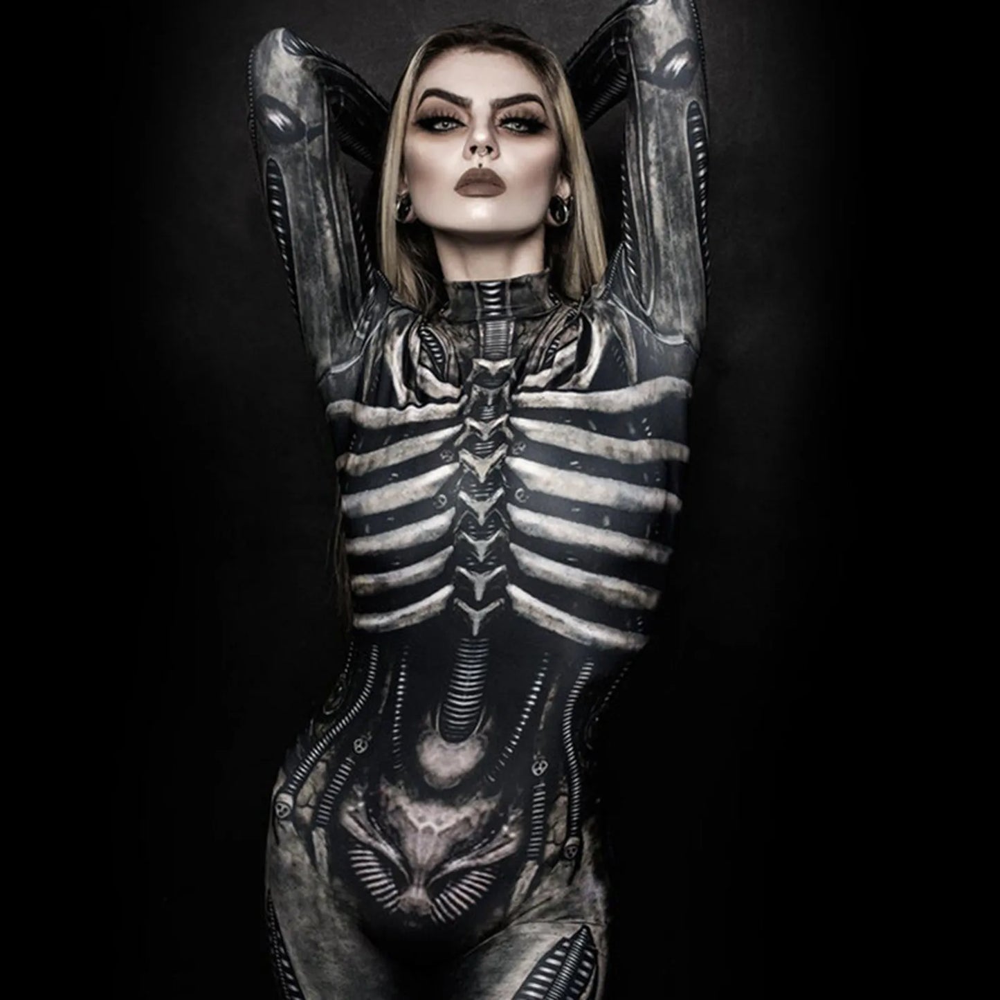 Horror Skeleton Bone Cosplay Bodysuit Halloween