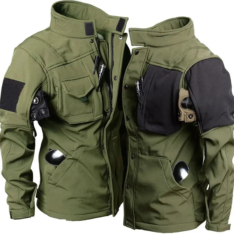 Military Shark Skin Soft Shell Sets Men Winter Multi-pocket Wear-resistant