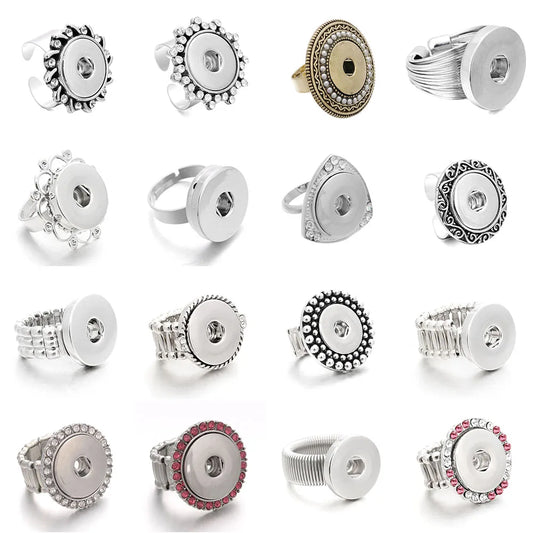 Fashion Snap Ring Jewelry DIY 18mm Adjustable