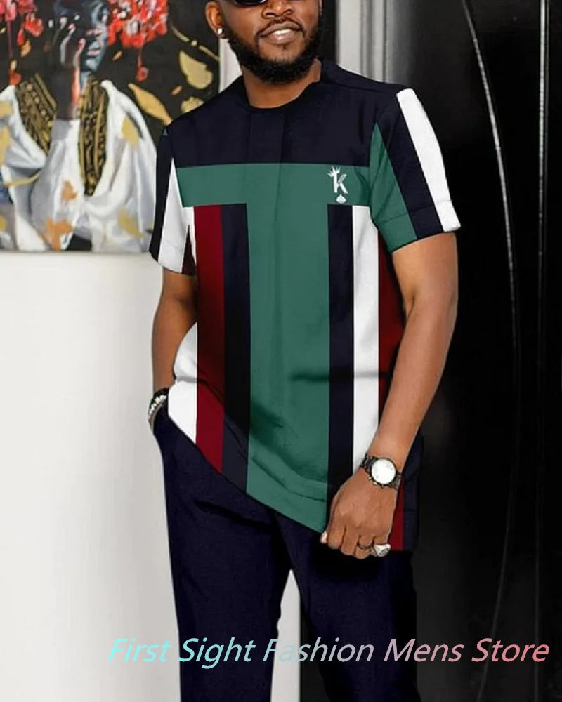 African Outfits Men Tracksuit Set Summer Fashion