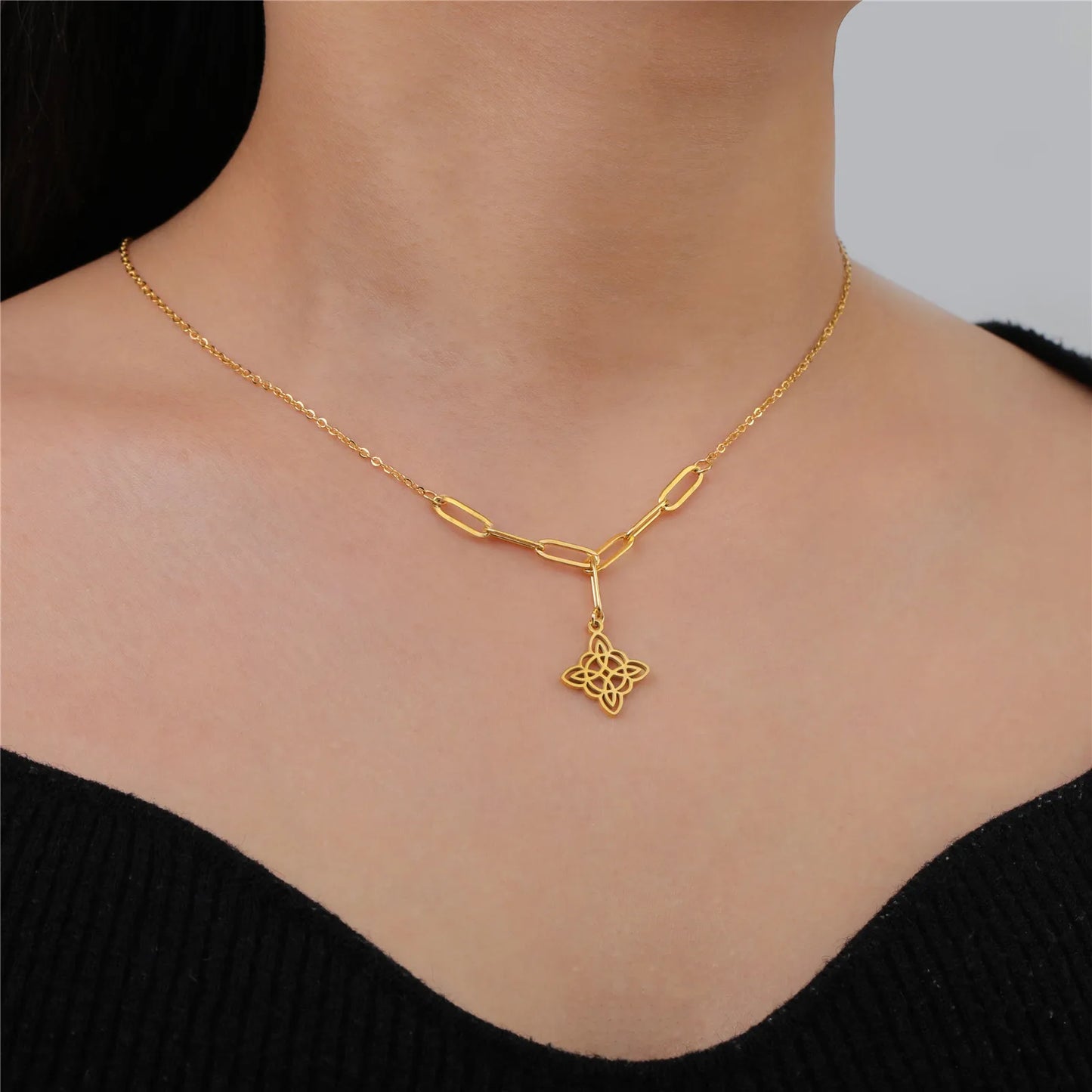 Witch Knot Pendant Necklace for Women