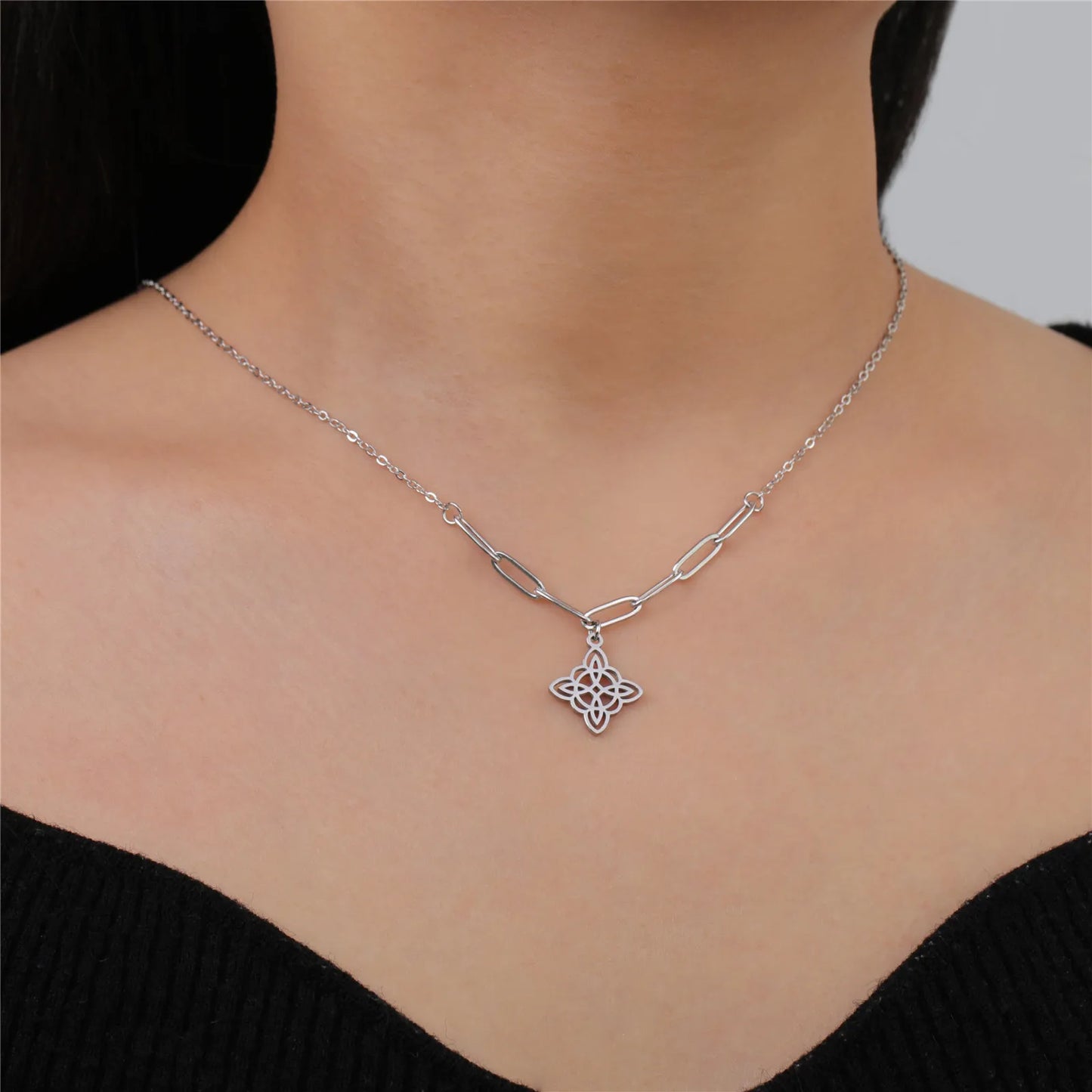 Witch Knot Pendant Necklace for Women