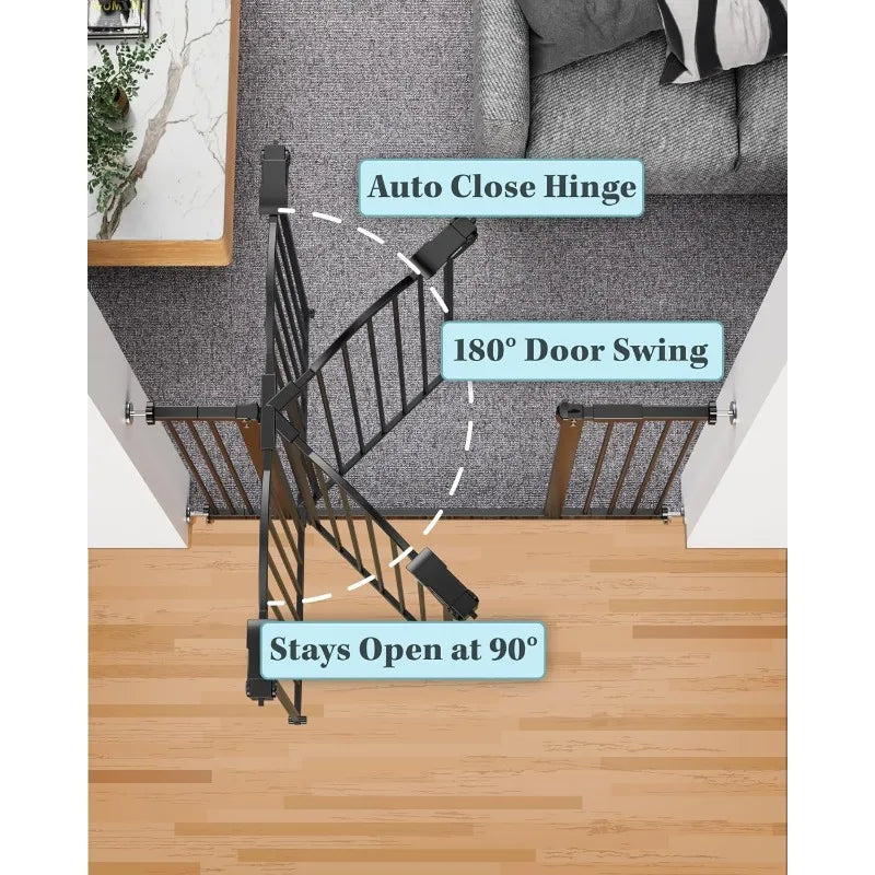 39.6” Dog Gate for Stairs & Doorways, 30"