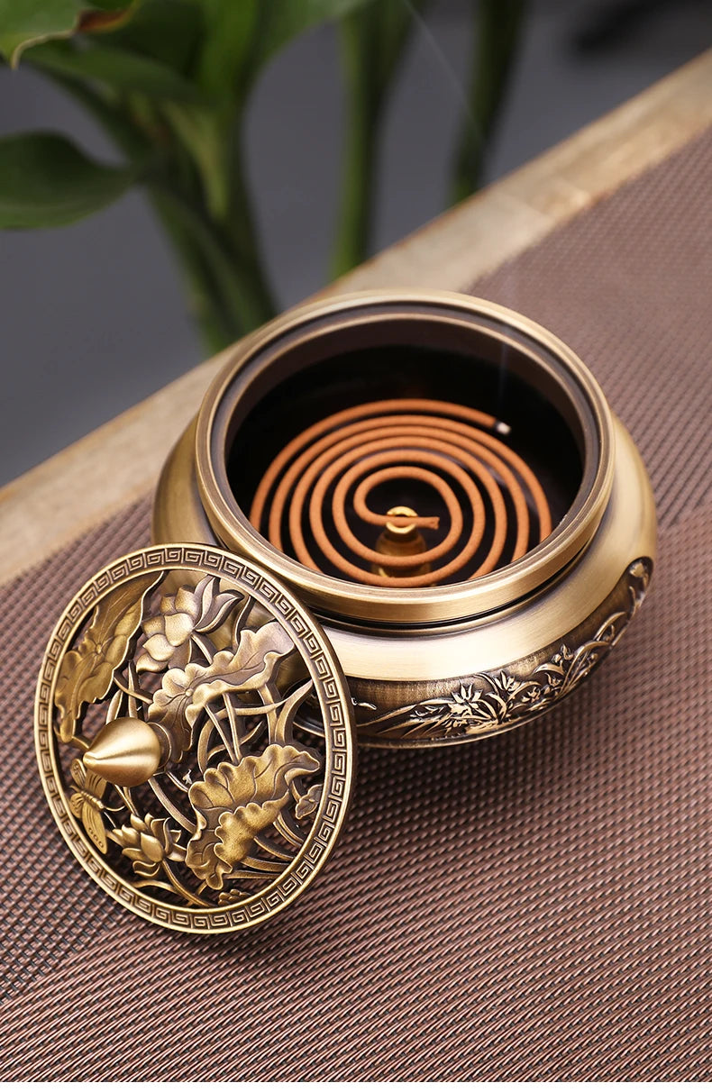 Brass copper incense burner indoor large tray