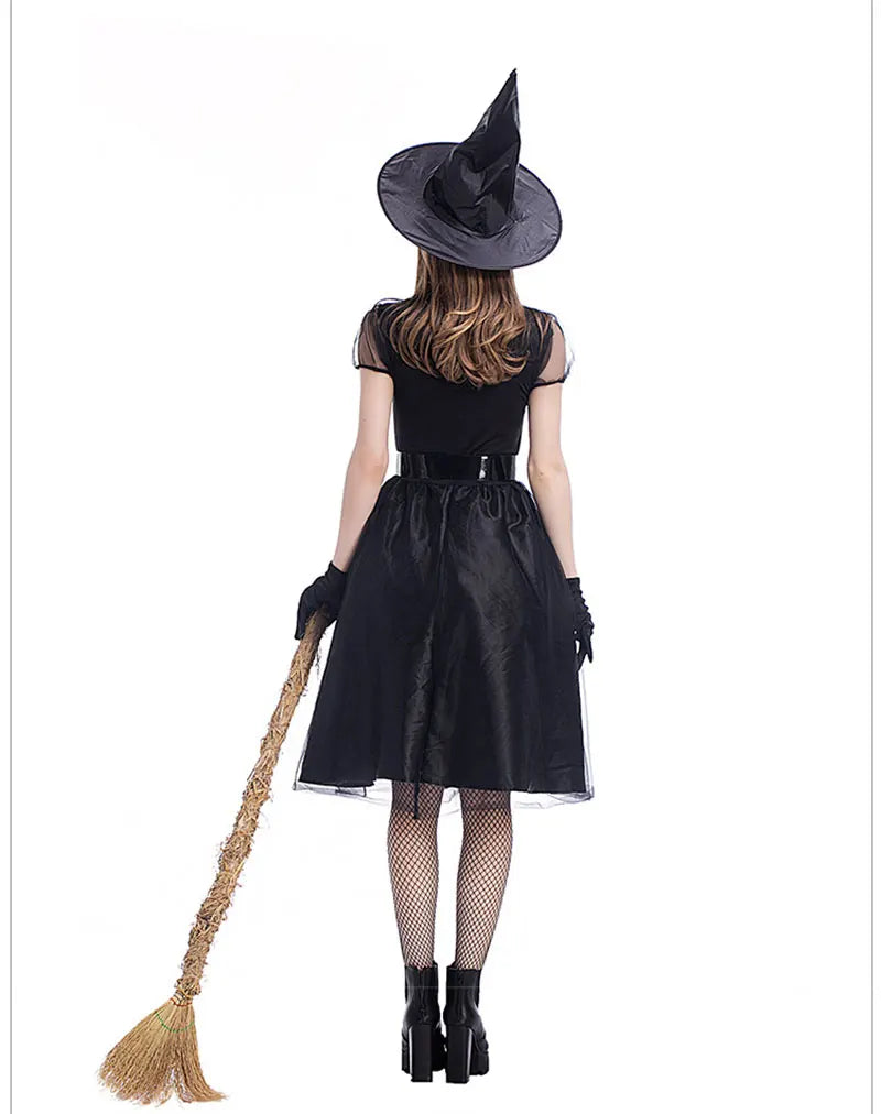 Halloween Cosplay Witch Black Dress Dark Angel