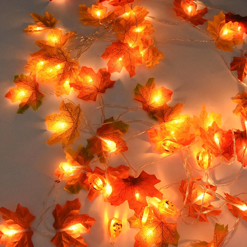 3M 20LED Pumpkin Maple Leaves Light String