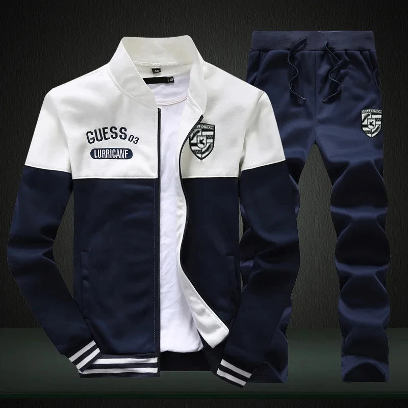 2024 New Men's Tracksuit Fleece Jacket and Sweatpants