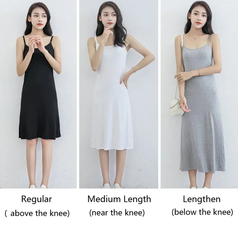 New Women's Camisoles Full Slips Dress with Shoulder-straps