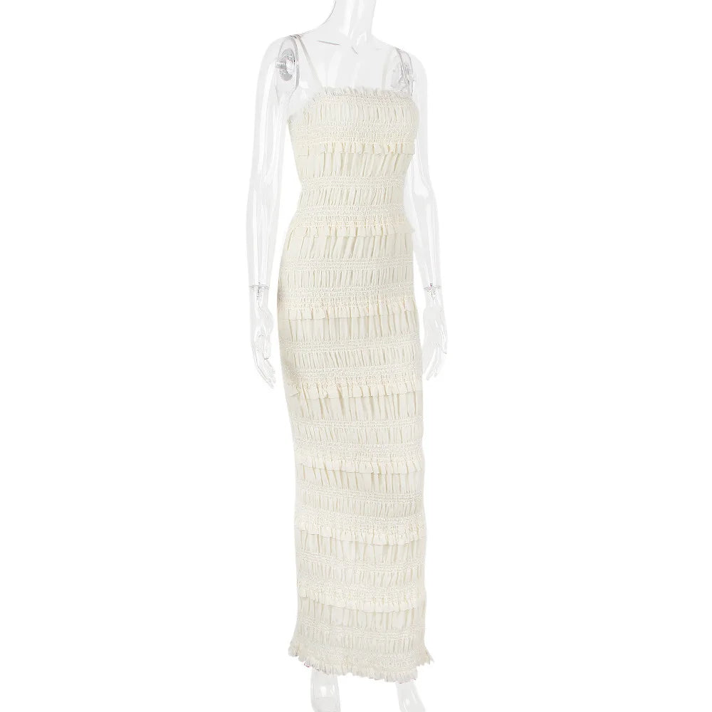 Suninheart  Summer Maxi Spaghettt Strap Wed Bride Dress