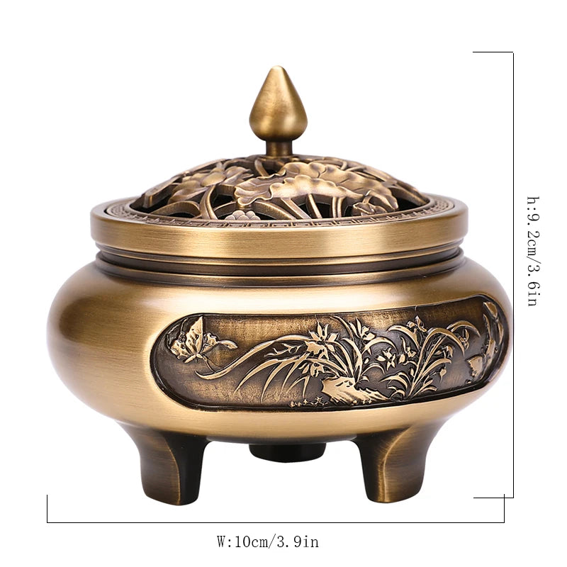 Brass copper incense burner indoor large tray