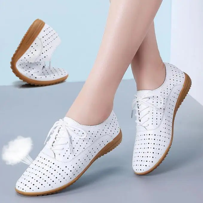 Genuine Leather 2024 Summer Loafers Women Casual Shoes