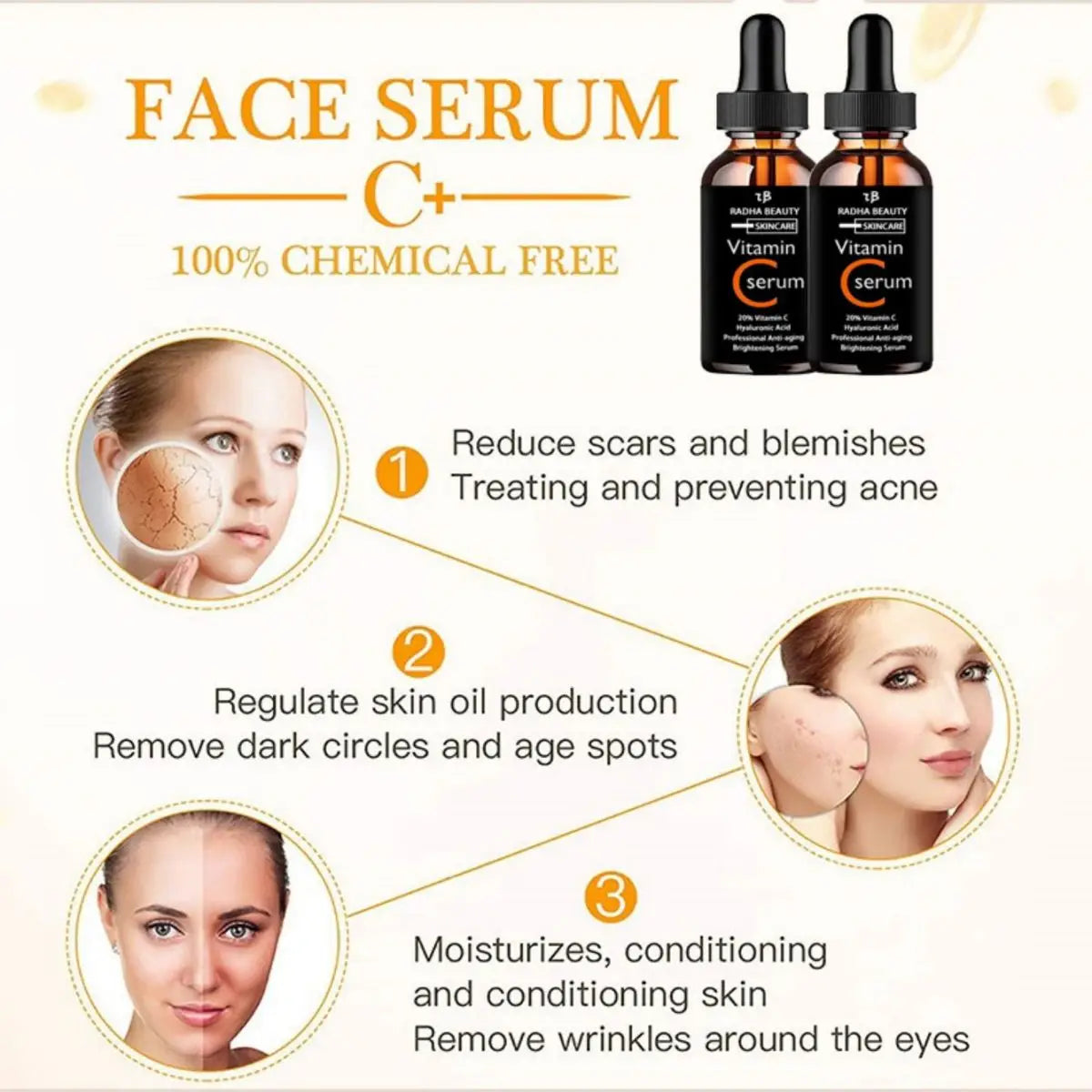 Vitamin C serum Face Serum Long Lasting Moisturizing