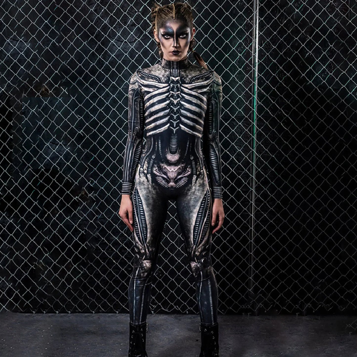 Horror Skeleton Bone Cosplay Bodysuit Halloween