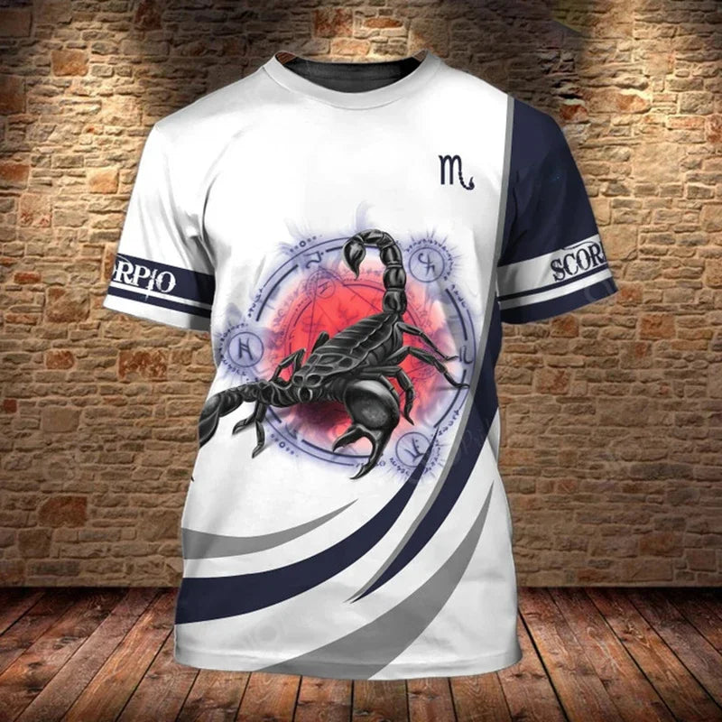 Animal Men's T Shirt Summer Short Sleeve Scorpion 3D Print Funny T-Shirts