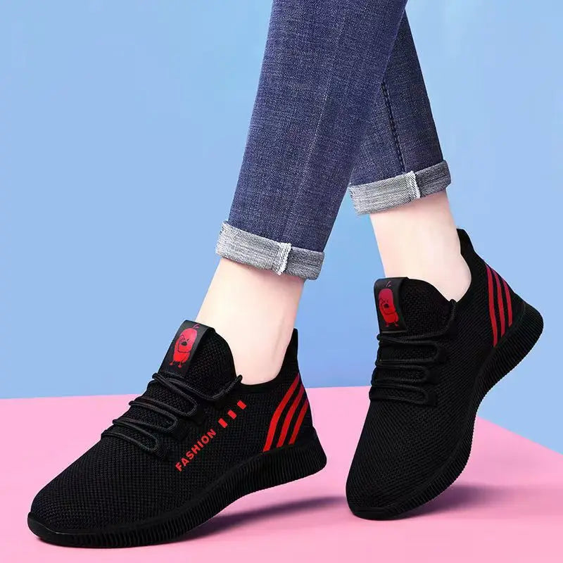 2023 Summer Womens Black Shoes Sneakers Flats Sport Footwear