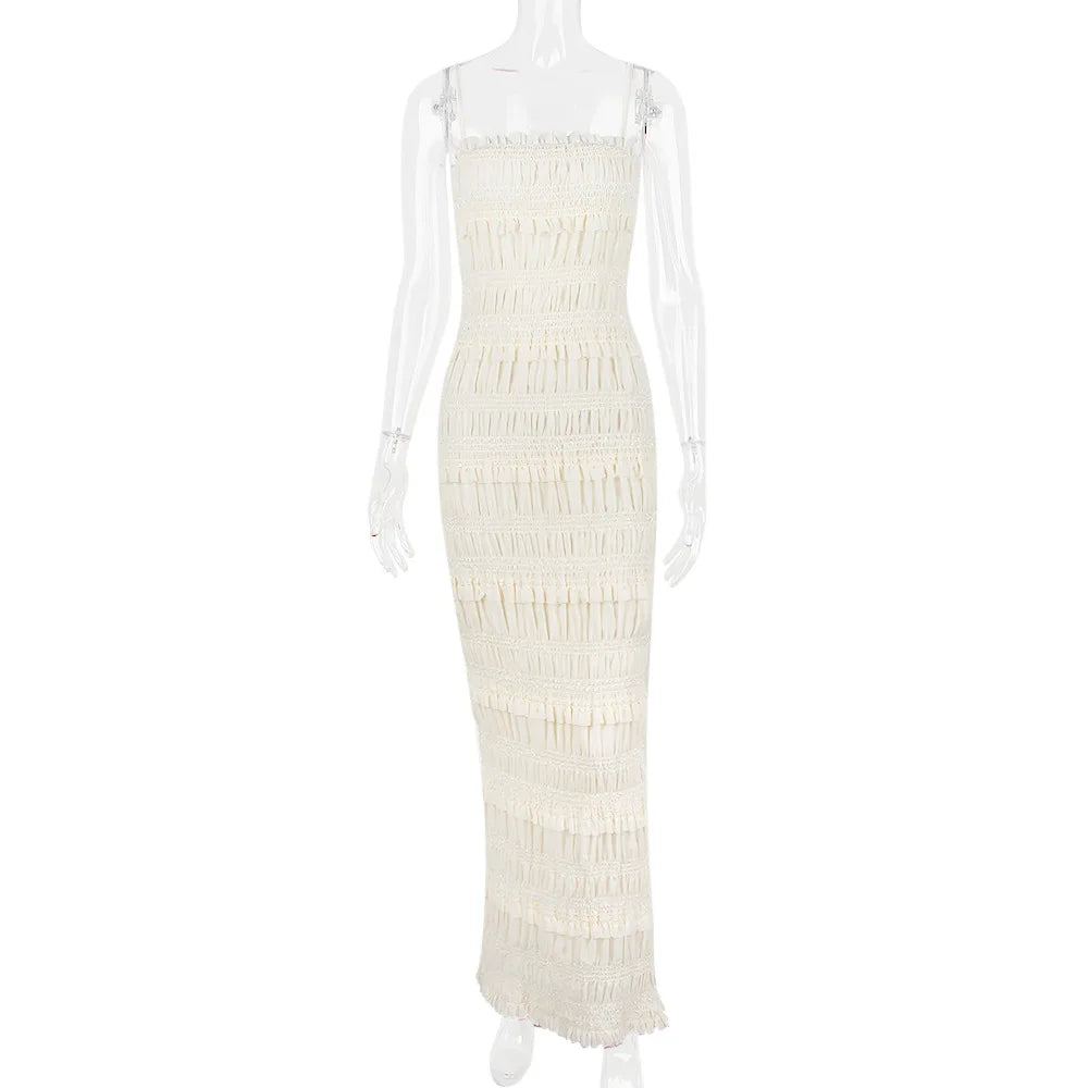 Suninheart  Summer Maxi Spaghettt Strap Wed Bride Dress