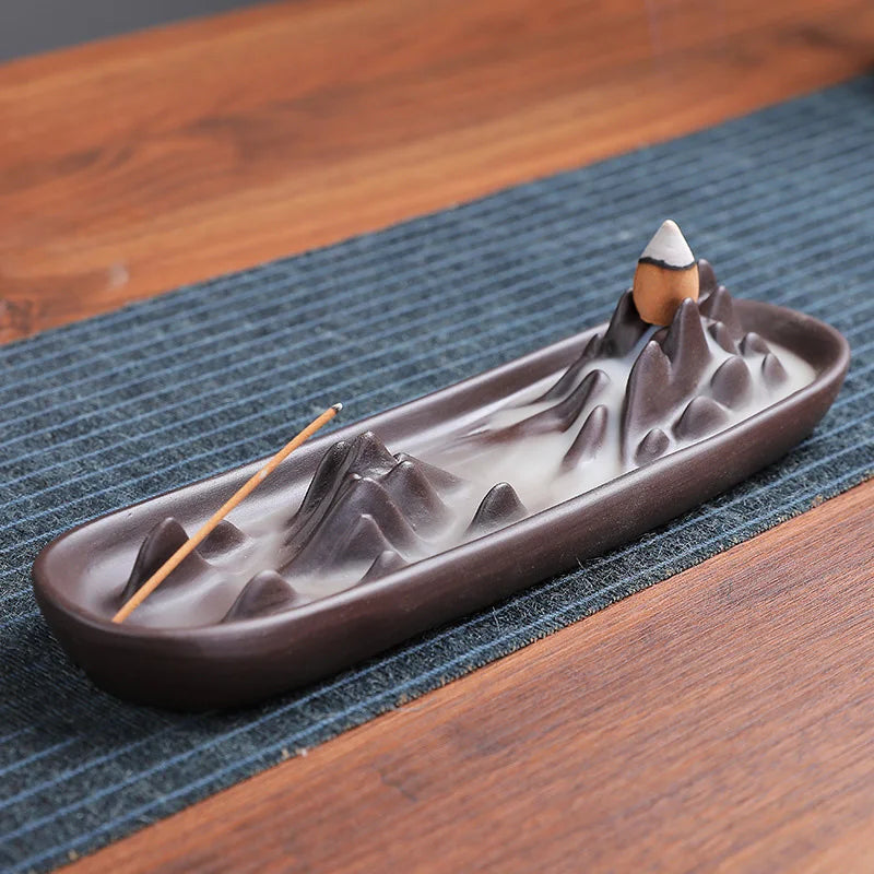 Backflow Incense Burner Ceramic Purple Sand Incense