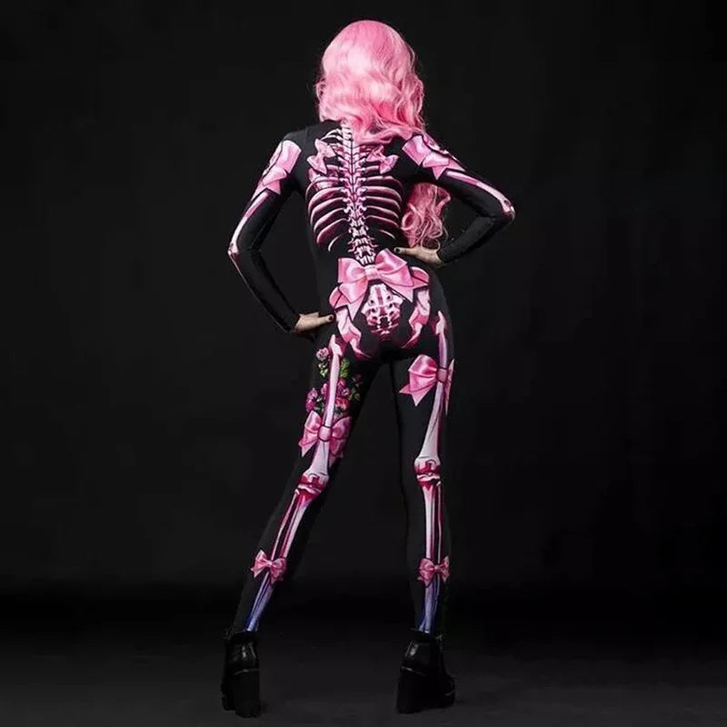 Rose Skeleton Adult Kids Scary Costume Halloween Dress