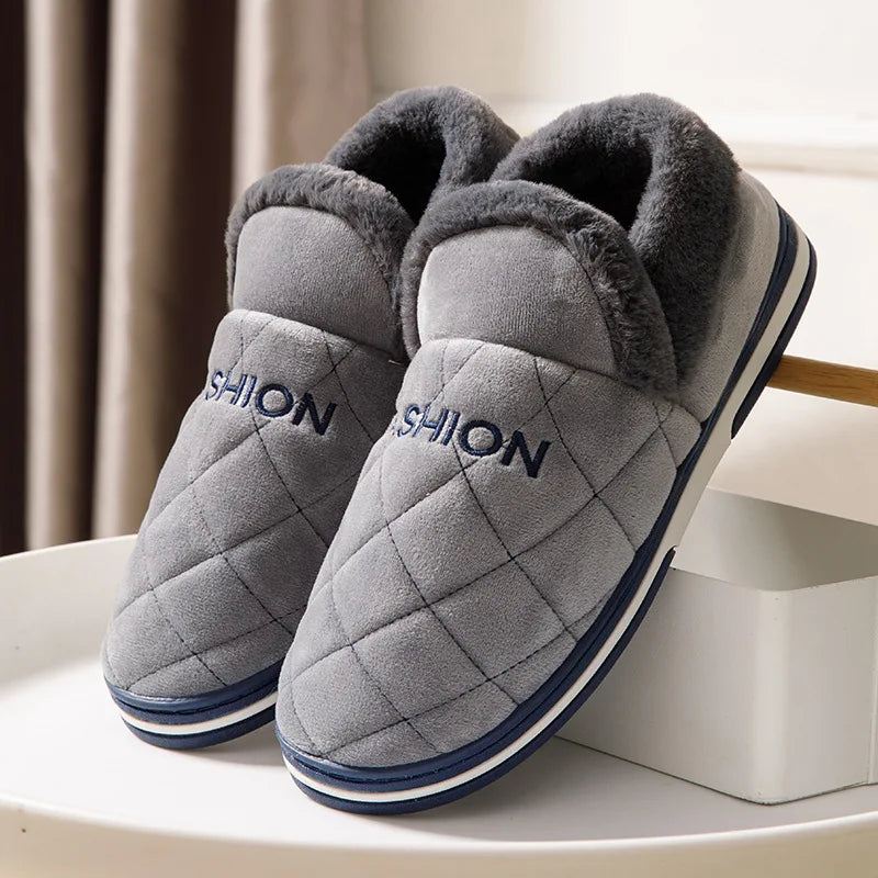 Big Size 47 48 49 50 Men Winter Warm Slippers Waterproof Large Size